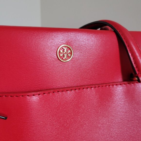 NWOT $448 Tory Burch Red Robinson Tote - Picture 2 of 9